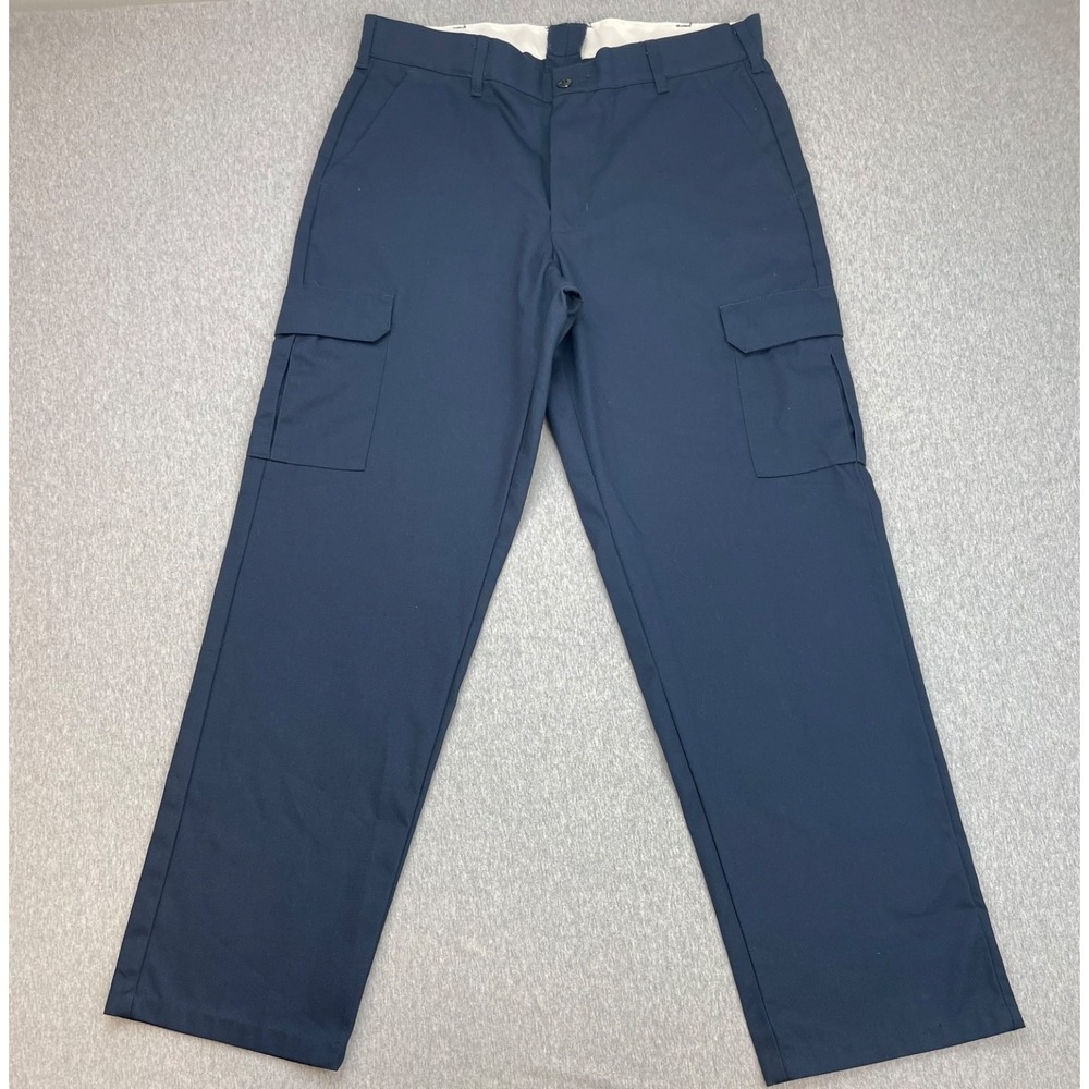 Red Kep Pants Mens 36 x 34 Navy Blue Cargo Workwear Industrial PT88NVO